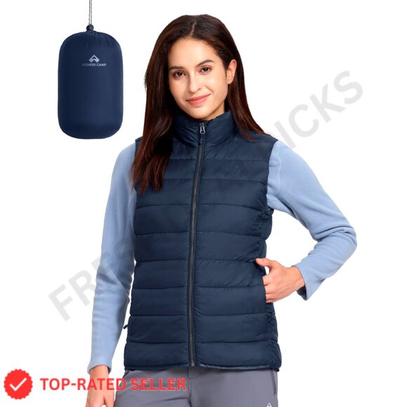 Lightweight Packable Sleeveless Puffer Vest Water Resistant Windproof